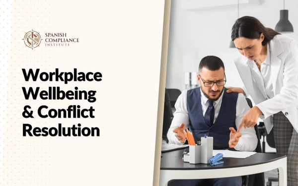 Compliance professionals reviewing financial documents during an AML/CFT compliance meeting, demonstrating anti-money laundering controls, counter-terrorist financing measures, risk assessment, and regulatory compliance for obligated entities.