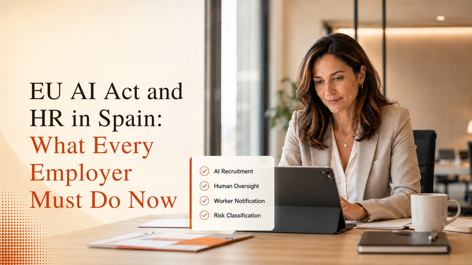 Spanish HR manager reviewing EU AI Act compliance obligations for recruitment AI tools in 2026