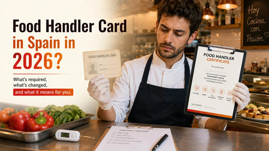 Food handler card Spain 2026 guide showing old card confusion and current certificate training model