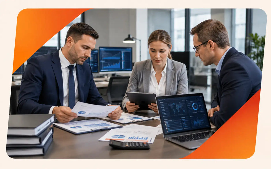Anti-Money Laundering (AML) & Financial Compliance course collection image showing professionals reviewing financial risk and compliance.