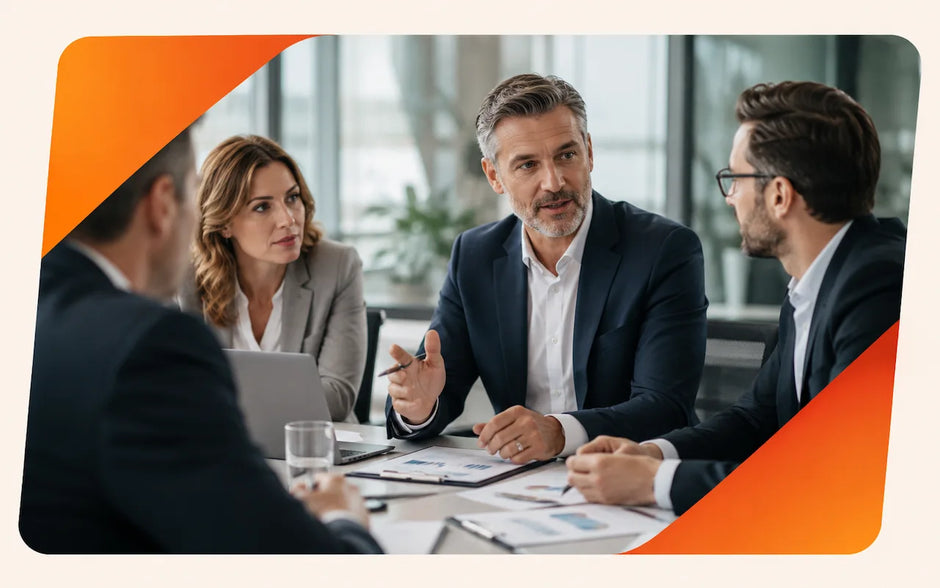 Leadership and Compliance Management course collection image showing professionals discussing governance and compliance.