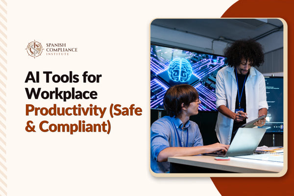 AI Tools for Workplace Productivity (Safe & Compliant) course covering AI productivity tools, responsible AI use, workplace automation, data security and compliance best practices.