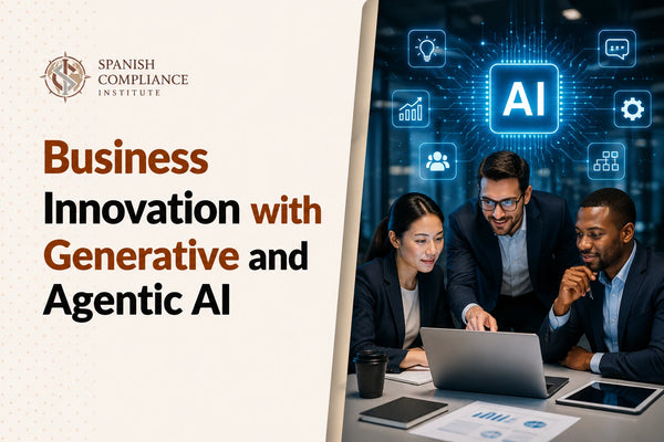 Business Innovation with Generative and Agentic AI course covering AI strategy, automation, intelligent agents, workflow optimization and digital transformation.