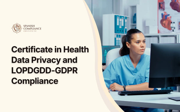 Healthcare professional reviewing patient data for the Certificate in Health Data Privacy and LOPDGDD-GDPR Compliance training.