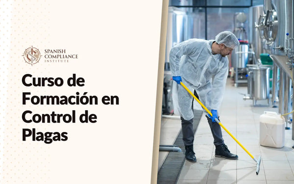 Portada del Curso de Formación en Control de Plagas con un técnico en un entorno industrial.