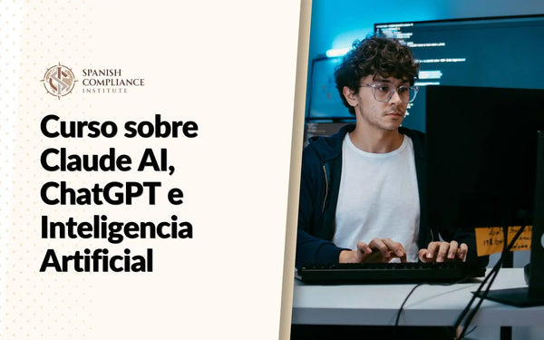 Imagen de portada del curso sobre Claude AI, ChatGPT e inteligencia artificial que muestra a un profesional de la tecnología programando en una estación de trabajo.