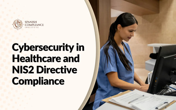 Healthcare professional using computer for Cybersecurity in Healthcare and NIS2 Directive Compliance training.