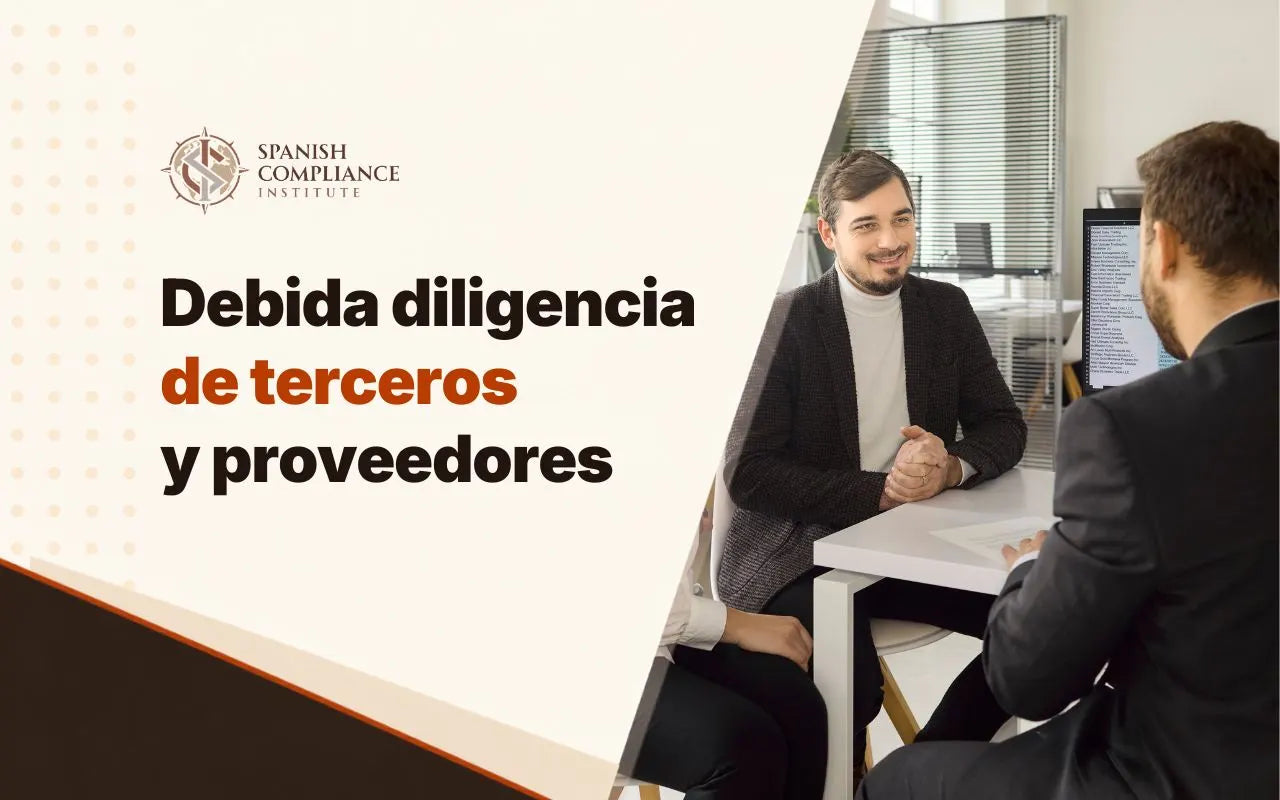 Gráfico del curso Debida diligencia de terceros y proveedores con ejecutivos analizando documentación de proveedores.