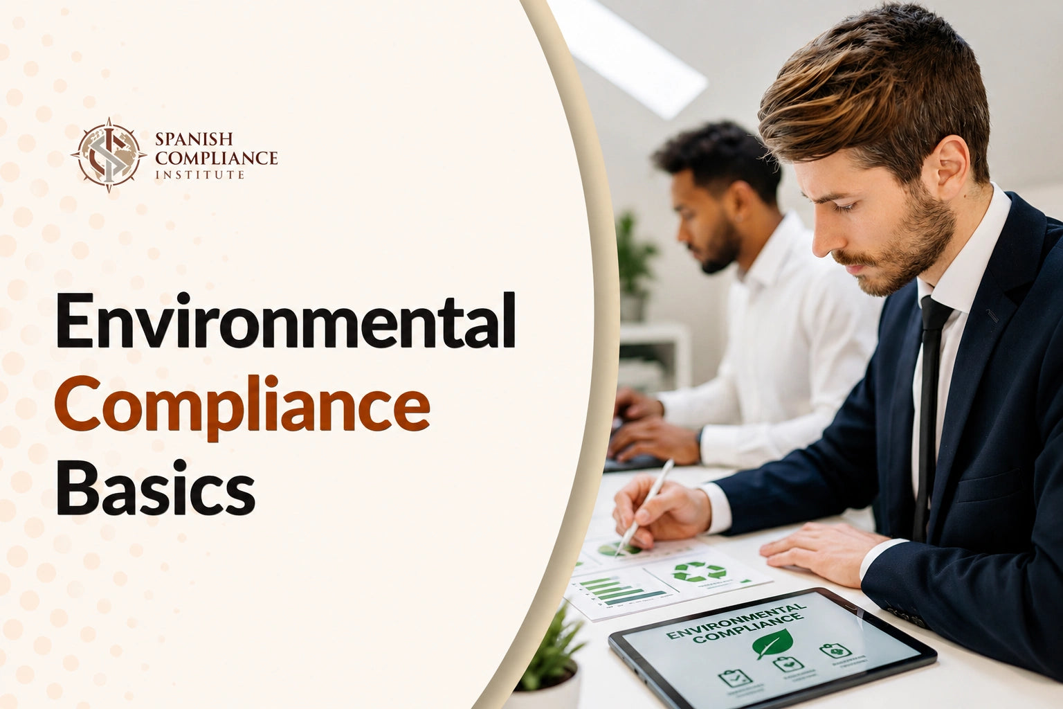 Environmental Compliance Basics training course banner covering environmental regulations, legal compliance, sustainability, and ESG.