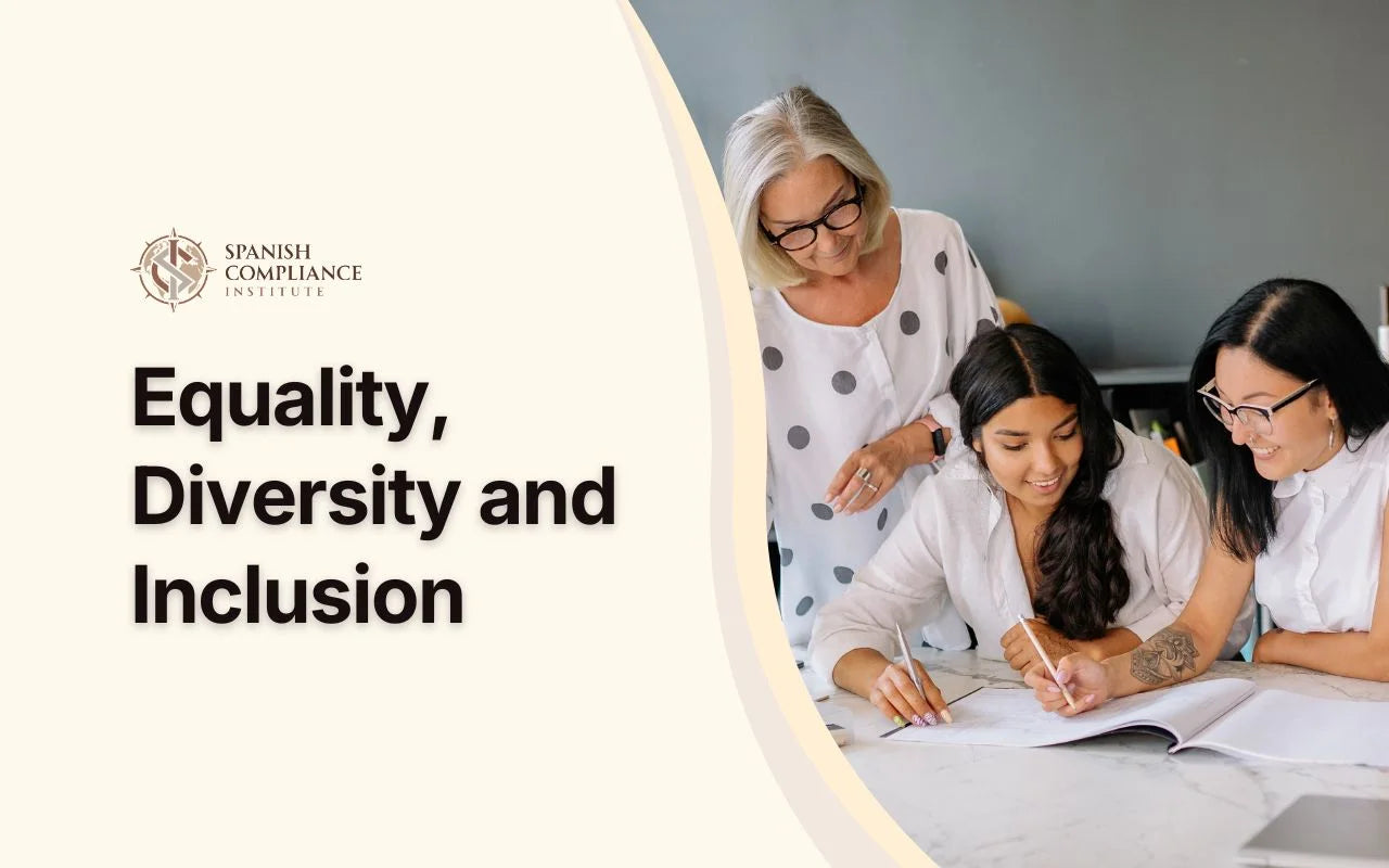 Course graphic for Equality, Diversity and Inclusion showing women of different generations working together.