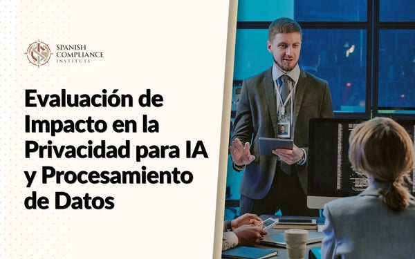 Imagen del curso Privacy Impact Assessment (DPIA) for AI & Data Processing con un profesional liderando una reunión de tecnología.