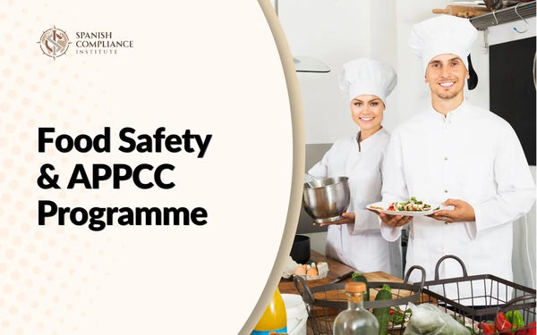 Professional chefs preparing fresh food in a commercial kitchen, demonstrating food safety, hygiene standards, and APPCC procedures in the Food Safety & APPCC Programme.