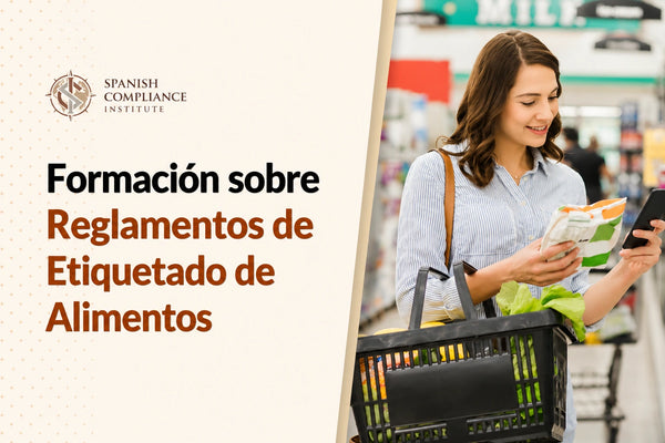 Curso de Formación sobre la Normativa de Etiquetado de los Alimentos que abarca los requisitos de etiquetado alimentario, la información sobre alérgenos, las declaraciones nutricionales, el cumplimiento de la normativa y la protección de los consumidores.