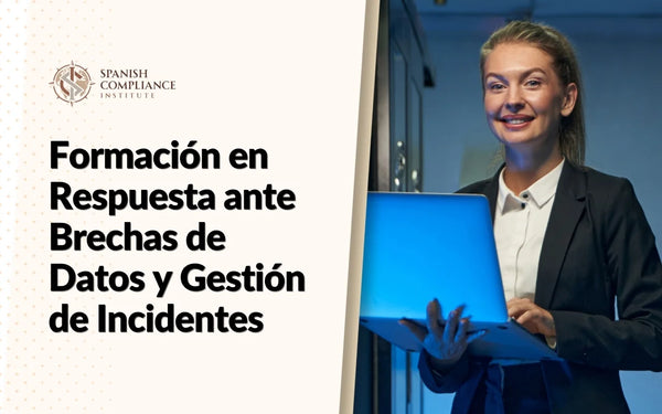 Imagen del curso Formación en Respuesta ante Brechas de Datos y Gestión de Incidentes con una especialista informática utilizando su portátil.
