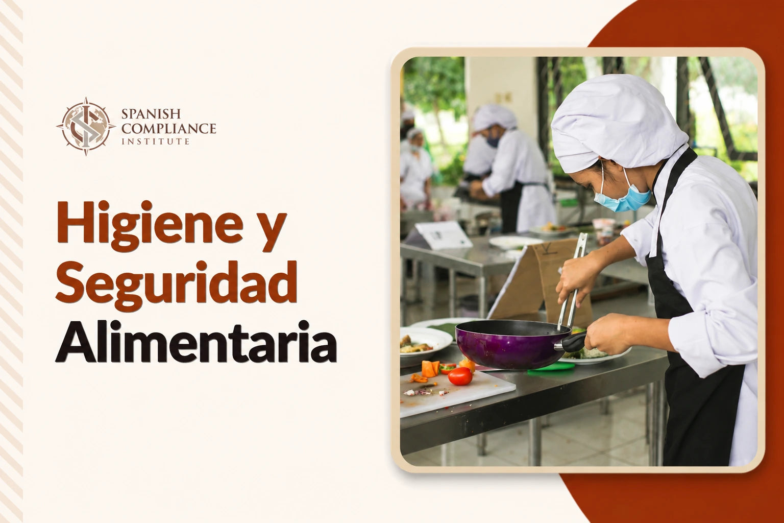 Curso de Higiene y Seguridad Alimentaria que abarca las prácticas de seguridad alimentaria, las normas de higiene, la prevención de la contaminación, los principios del APPCC (HACCP) y el cumplimiento de la normativa.