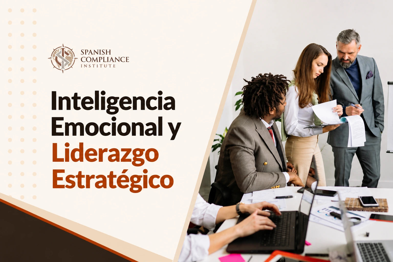 Curso de Inteligencia Emocional y Liderazgo Estratégico que abarca el autoconocimiento, las habilidades de liderazgo, la inteligencia emocional, la comunicación, la toma de decisiones y el rendimiento de los equipos.