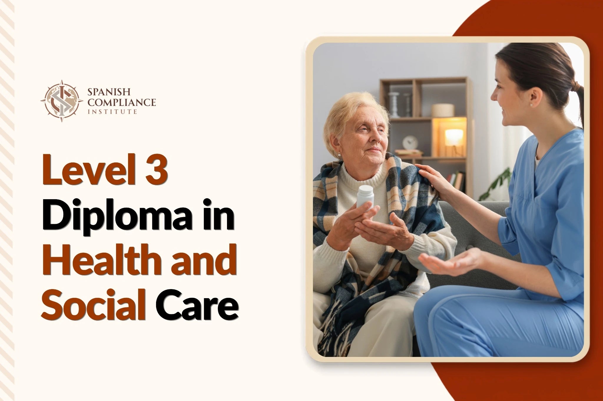 Level 3 Diploma in Health and Social Care online course covering person-centred care, safeguarding, communication, and care skills.