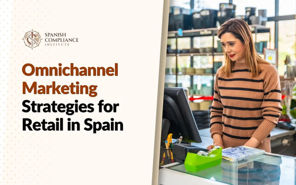 A retail worker at a checkout counter, representing the course Omnichannel Marketing Strategies for Retail in Spain by the Spanish Compliance Institute.