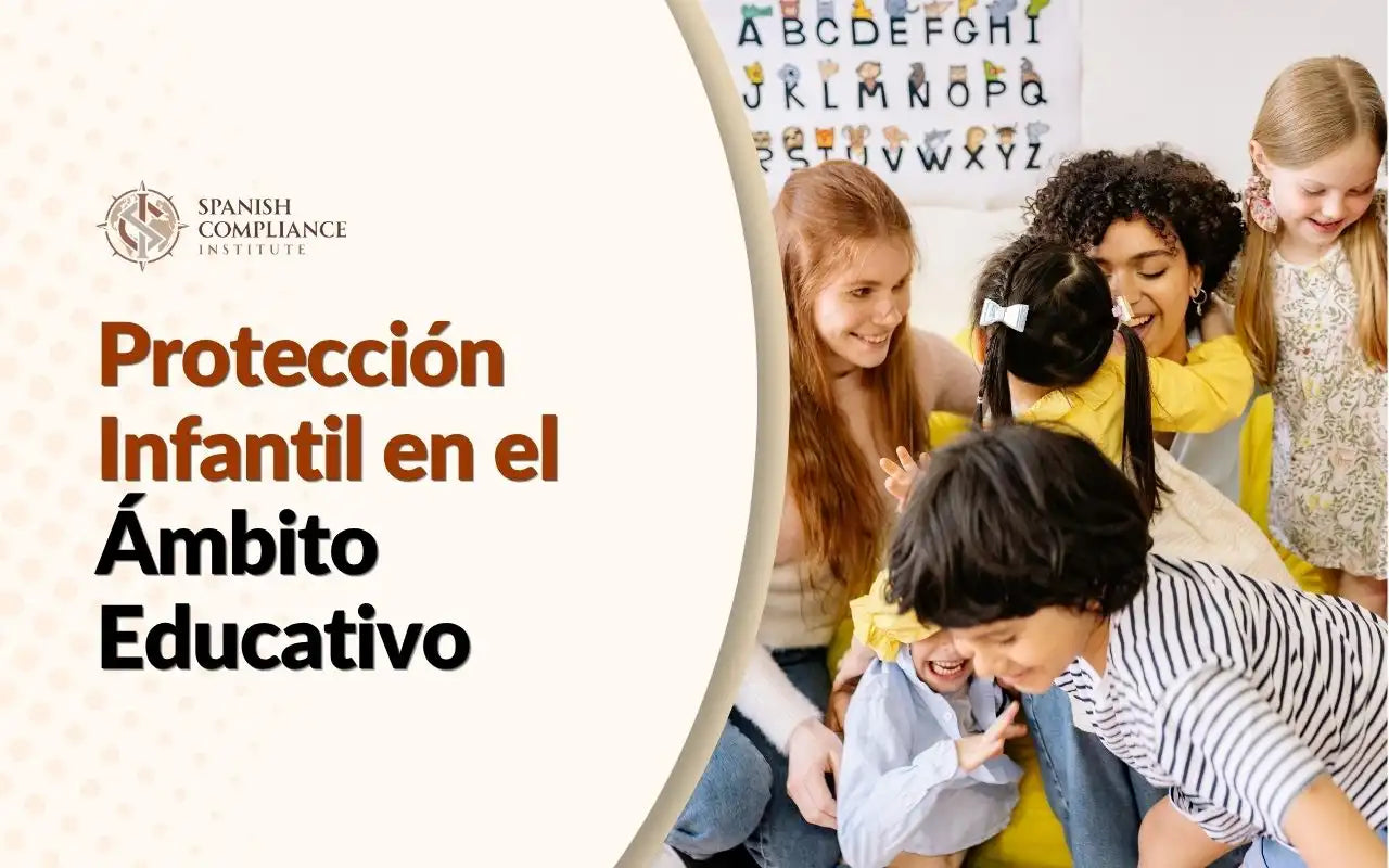 Curso de educación para la protección infantil con niños y profesor en un aula.