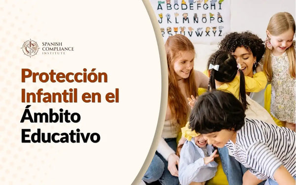 Curso de educación para la protección infantil con niños y profesor en un aula.