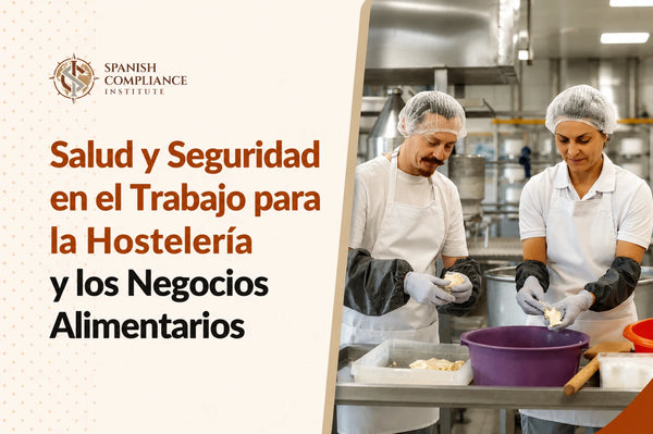 Curso de Salud y Seguridad en el Trabajo para los Sectores de la Hostelería y las Empresas Alimentarias que abarca los riesgos laborales, la seguridad alimentaria, la evaluación de riesgos, la prevención de accidentes y el cumplimiento de la normativa.