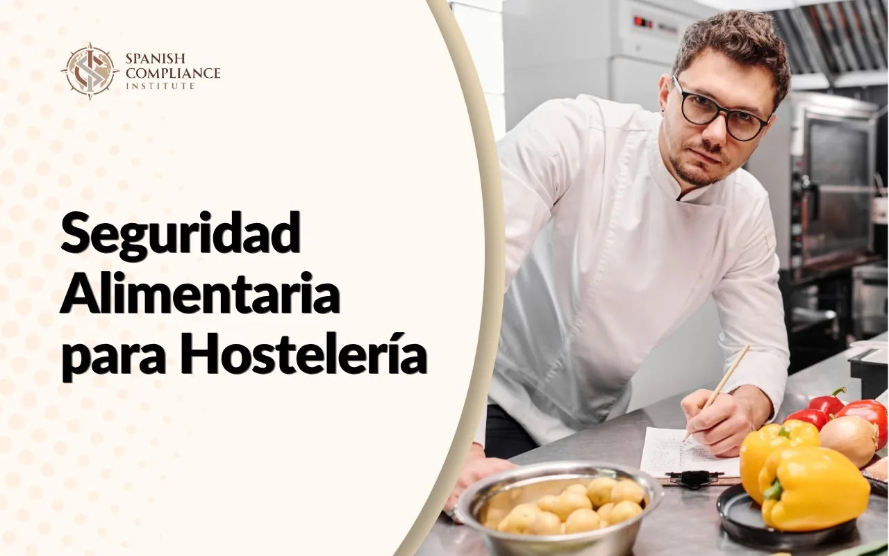 Cocinero supervisando procesos de preparación de alimentos y registrando controles de seguridad, representando la formación en seguridad alimentaria, el sistema APPCC (HACCP) y los estándares de calidad en hostelería.