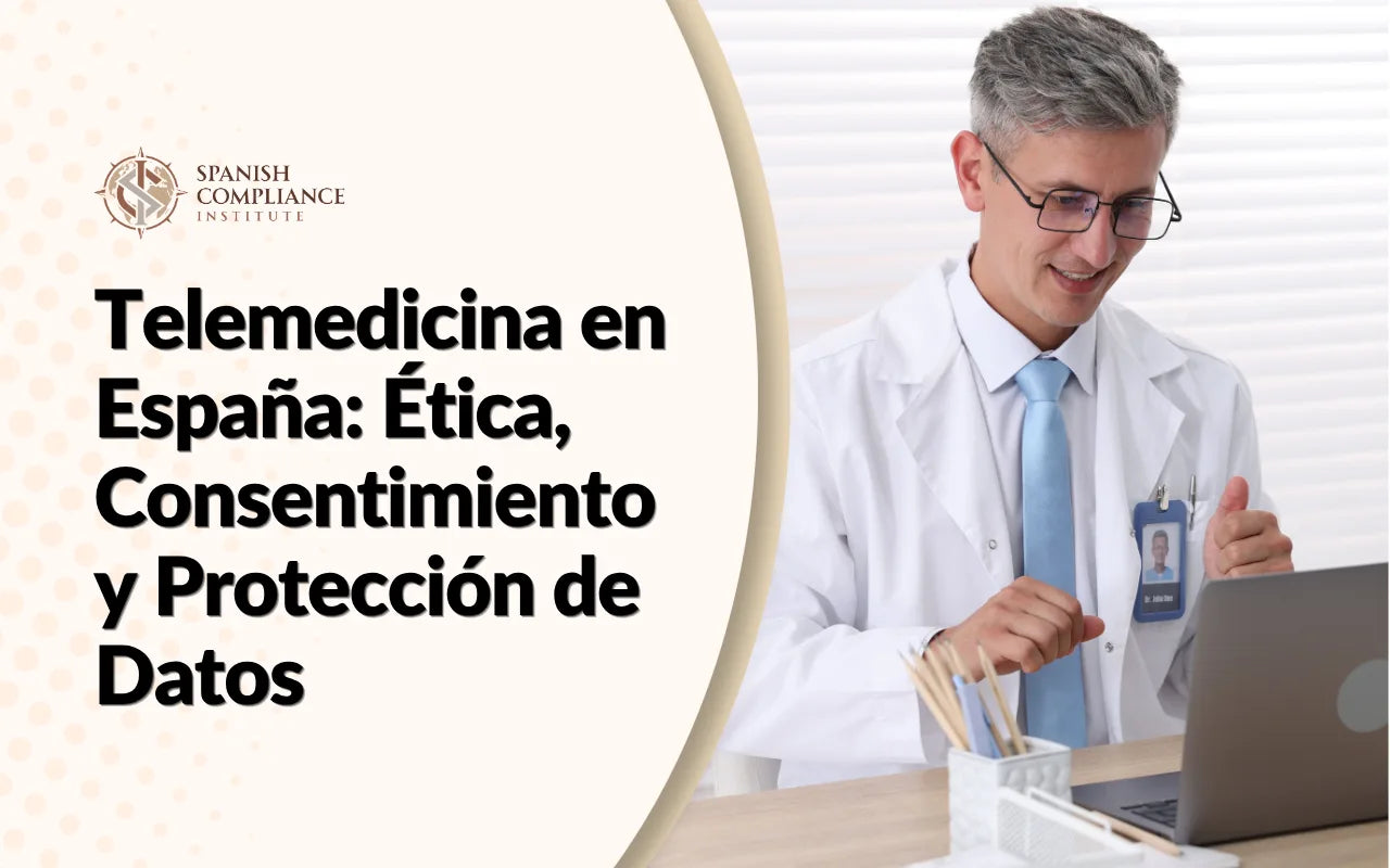 Médico que ofrece una consulta virtual para el curso "Cumplimiento de la normativa de telemedicina en España: ética, consentimiento y protección de datos".