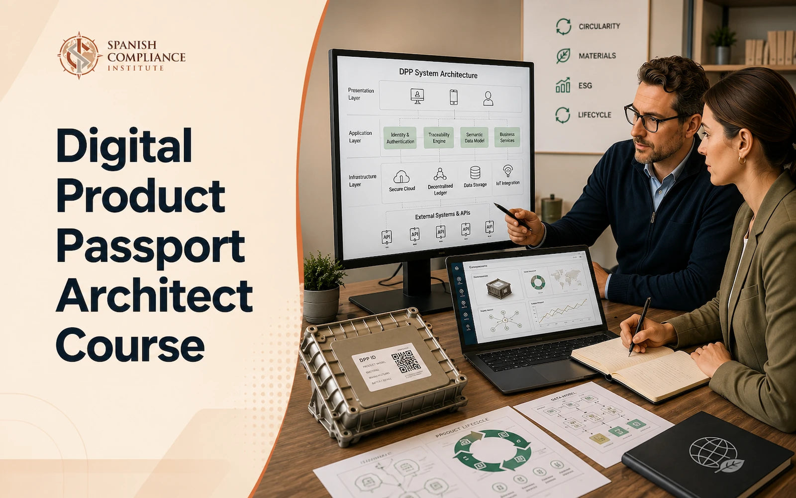 Product-data architects review a secure European Digital Product Passport system.
